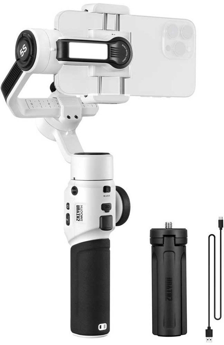 Zhiyun Smooth 5S - 3-assige Gimbal - Professionele Stabilisatie - Wit