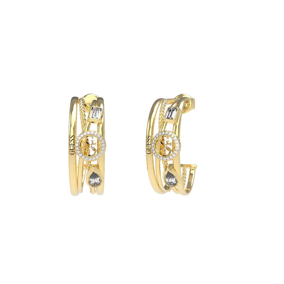 Guess Jewellery 4G Light - Ooringen Met Kristallen - Goudkleurig