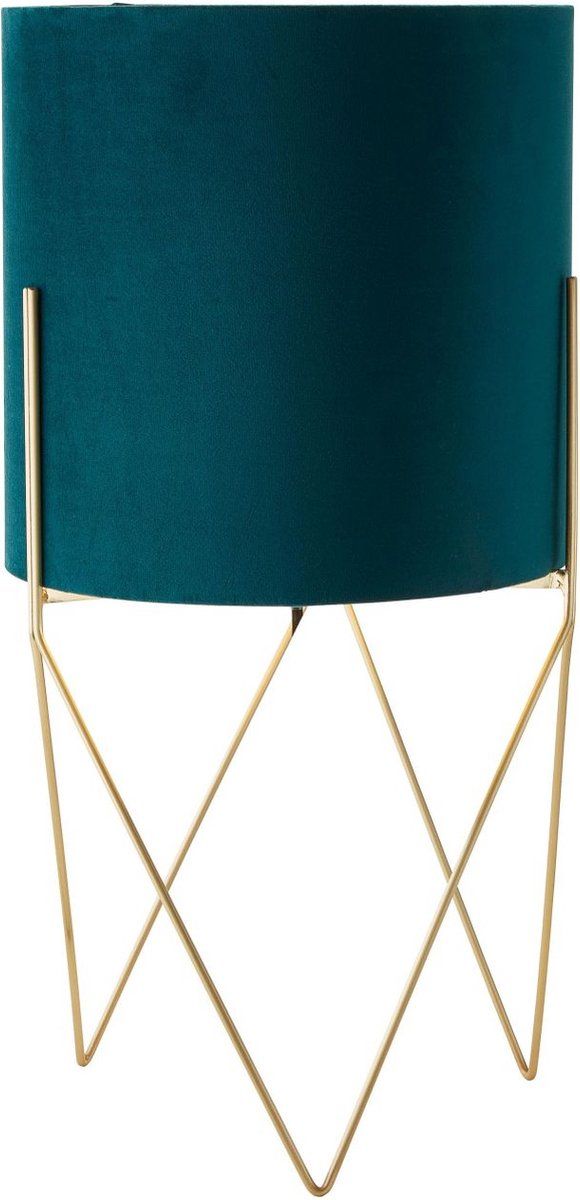 Brilliant Atami - Vloerlamp - Aan/Uit Schakelaar In Snoer - Geborsteld Messing/Petrol