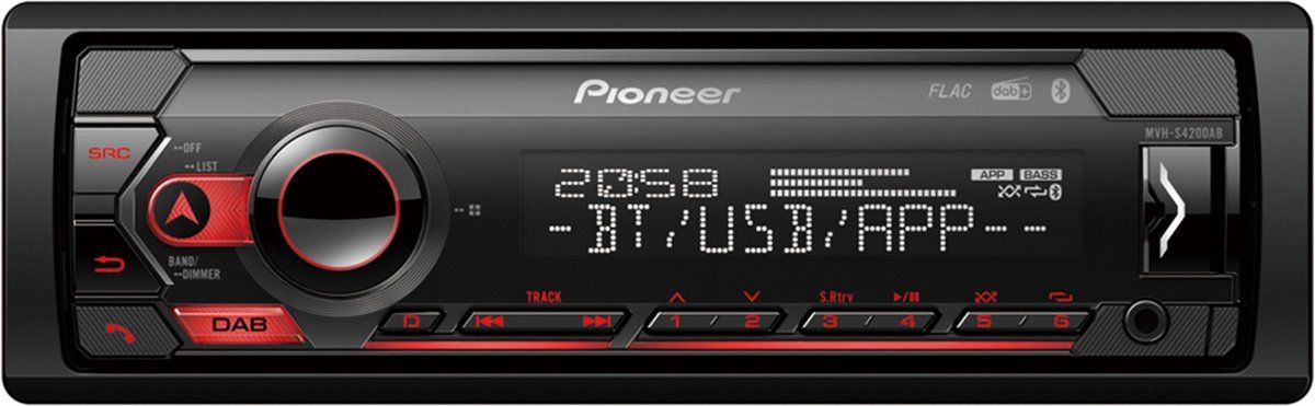 Pioneer Mvh-S420DAB - Bluetooth Dab-ontvanger - Zwart