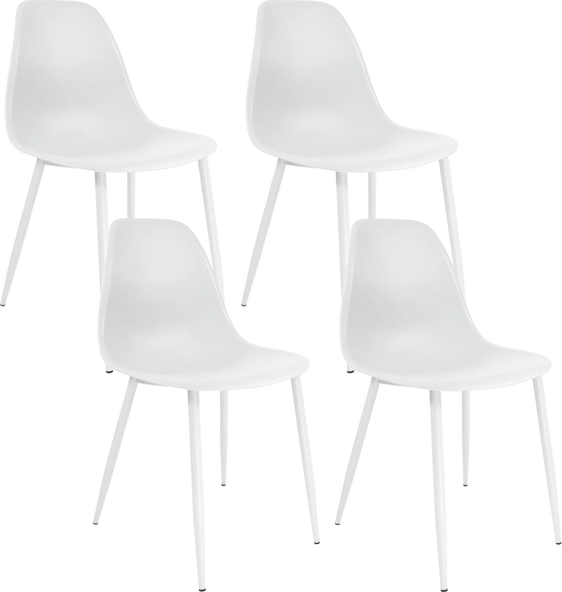 Set Van 4 Kick Eetkamerstoel Yara - Wit