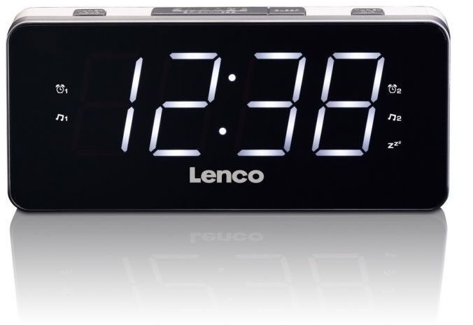 Lenco CR-18 - PLL FM Klokradio - Dubbele alarmfunctie met snooze - Aluminium/Zwart