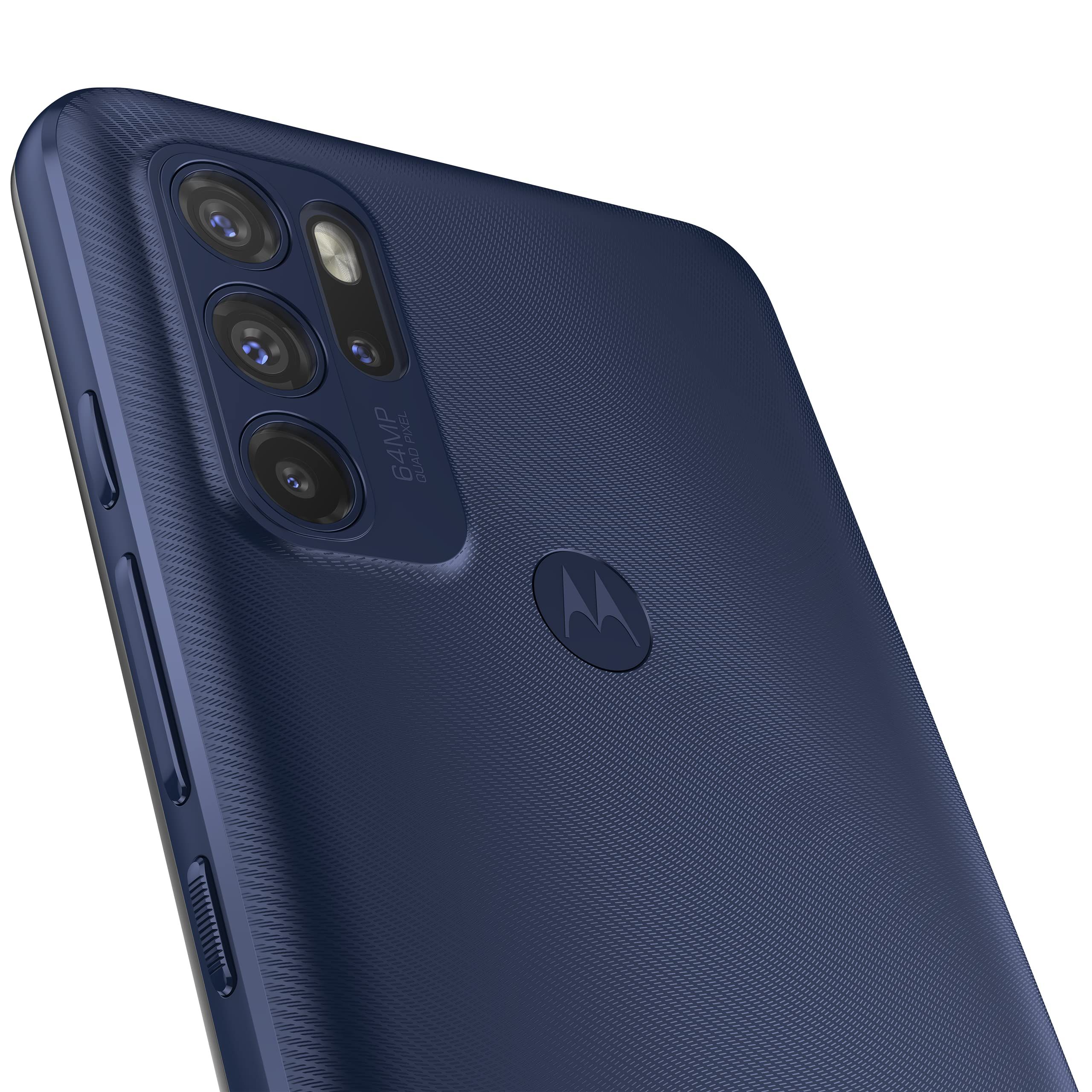 Moto G60s Quad-camera 64 MP, FullHD+ display 6,8 inch 120 Hz, batterij 5000 mAh, Dual SIM, 6/128 GB, Android 11), inktblauw, incl. beschermhoes