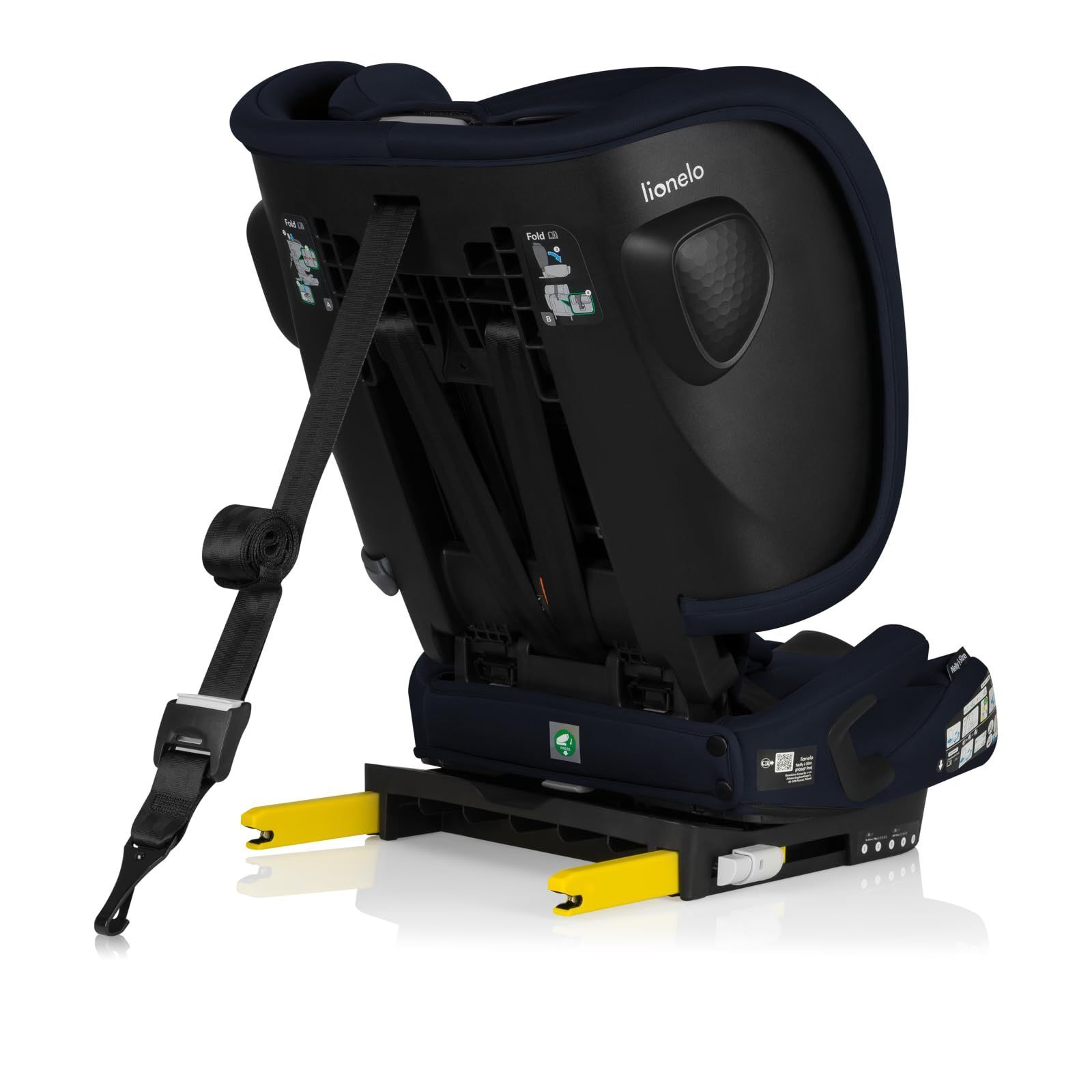 Nelly I-Size Isofix - Inklapbare Peuter Autostoel - Grote Side Protection - 5-punts Gordels - TopTether Alarm - 4 Ligstanden - Bekerhouder