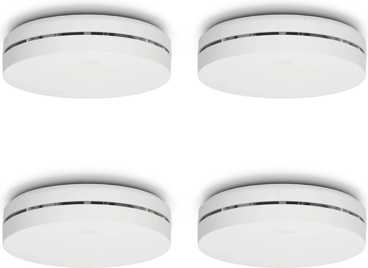 Alecto SA300 - Rookmelder - 10 jaar batterij - Voldoet aan EN14604 - Wit (4 stuks)