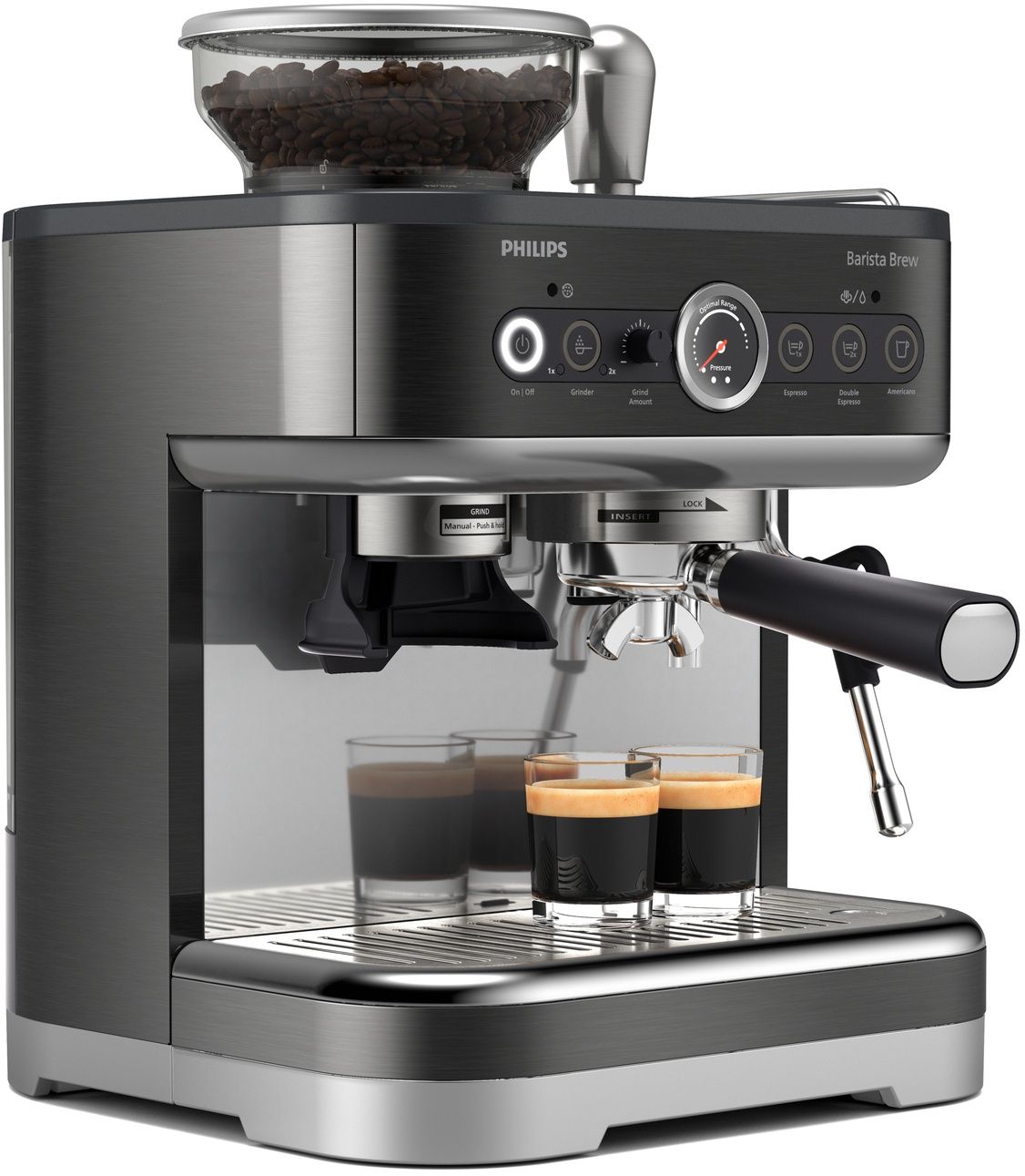 Philips Barista Brew - Espressomachine - 250g bonenreservoir - 15bar pompdruk refurbished, photo 3