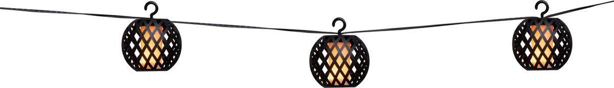 Grundig Lichtsnoer - Zonne-Energie - Vlameffect - 8 Led Lampionnen - 2M Lang