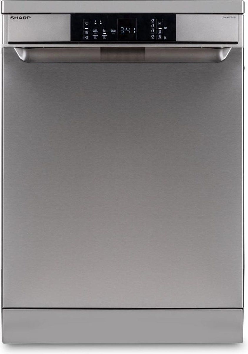 Sharp QWNA1DF45EIEU - Vrijstaande Vaatwasser - 15 Couverts - Rvs Deur - Geluidsniveau 45 Db
