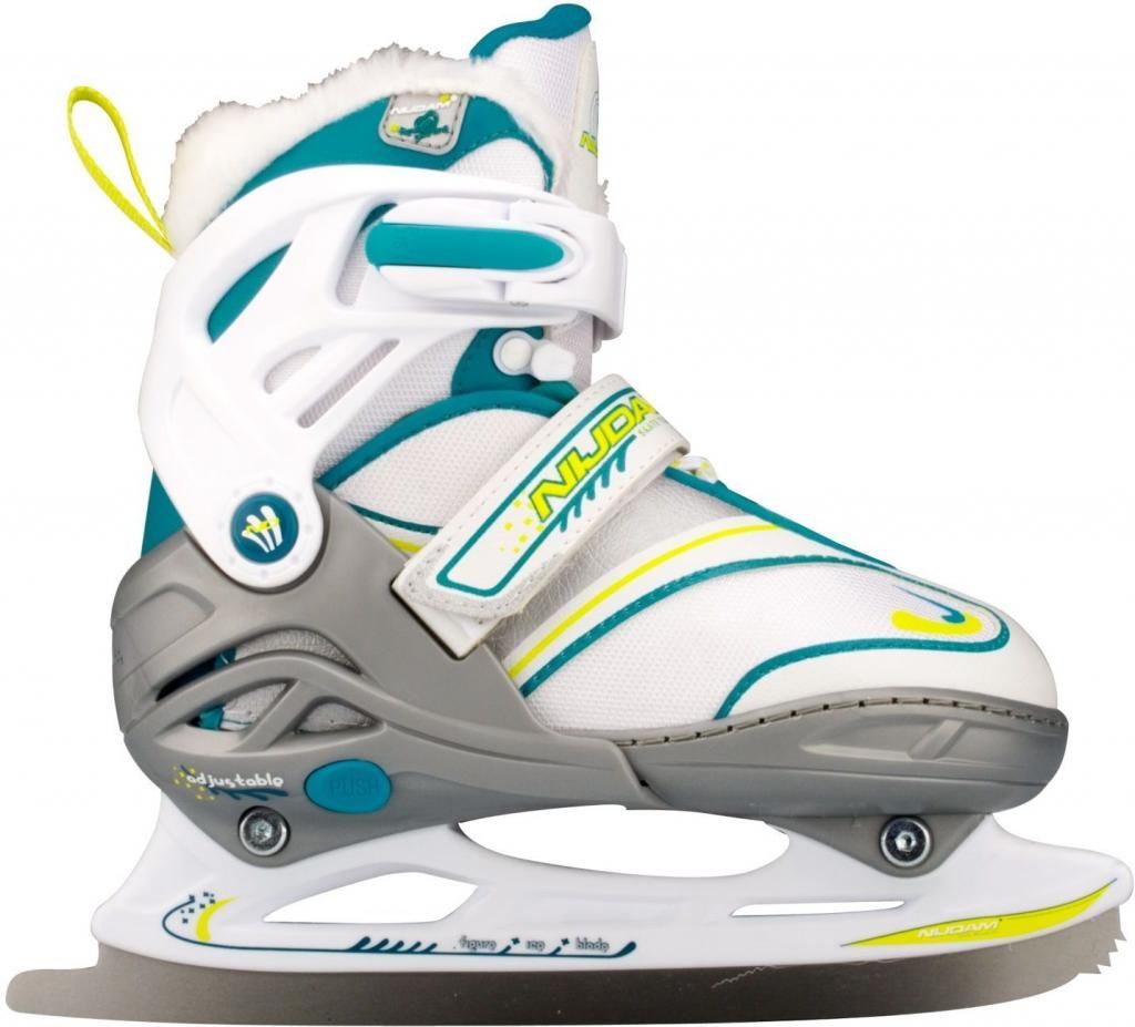Nijdam 3140 Junior Kunstschaats - Verstelbaar - Semi-Softboot - Wit/Multi - Maat 35-38