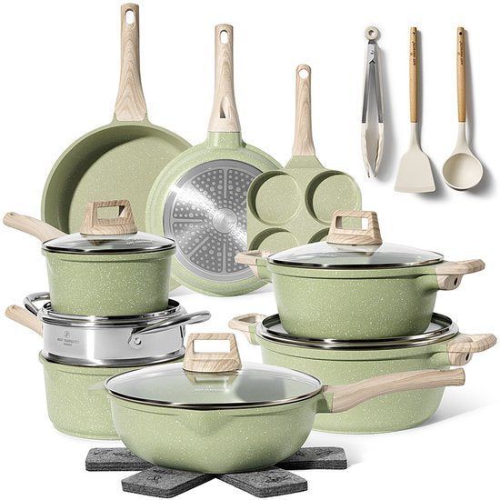Just Perfecto 21-delige Pannenset - Inductie - Pfas Vrij - Groen