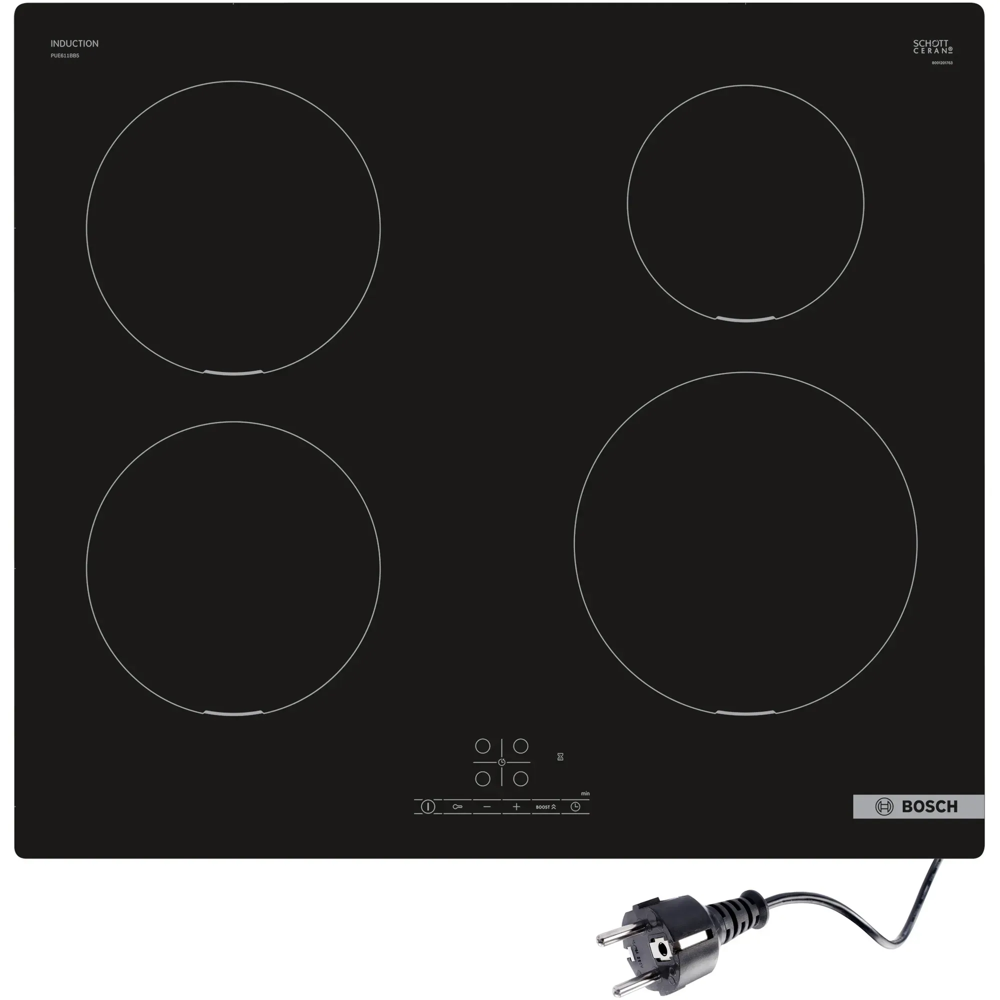 Bosch PUE611BB5D - Inductie kookplaat - 4 kookzones - Keramisch glas refurbished, photo 4