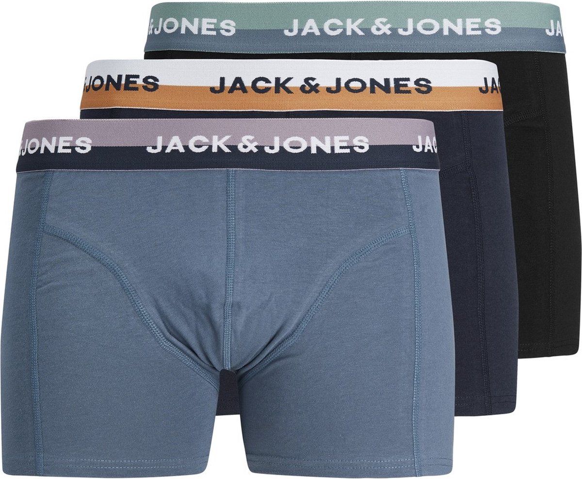 Jack&Jones Jwheric Trunks (3-pack) - Heren Boxers Normale Lengte - Zwart En - Blauw - Maat, Xxl