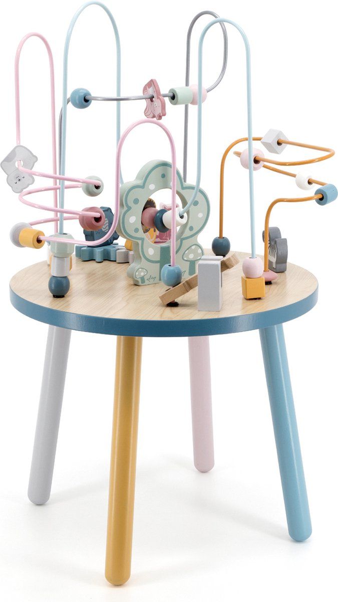 PolarB - Houten Speelgoed - Activity Center Tafel Met Kralen - Multi