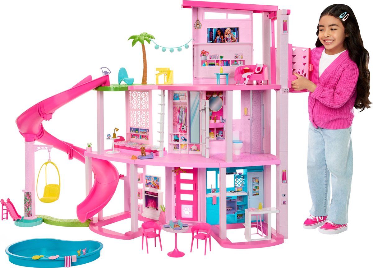 Barbie Droomhuis - Poppenhuis - 114 cm hoog - 75 accessoires - Inclusief dierenlift - Droomhuis 2