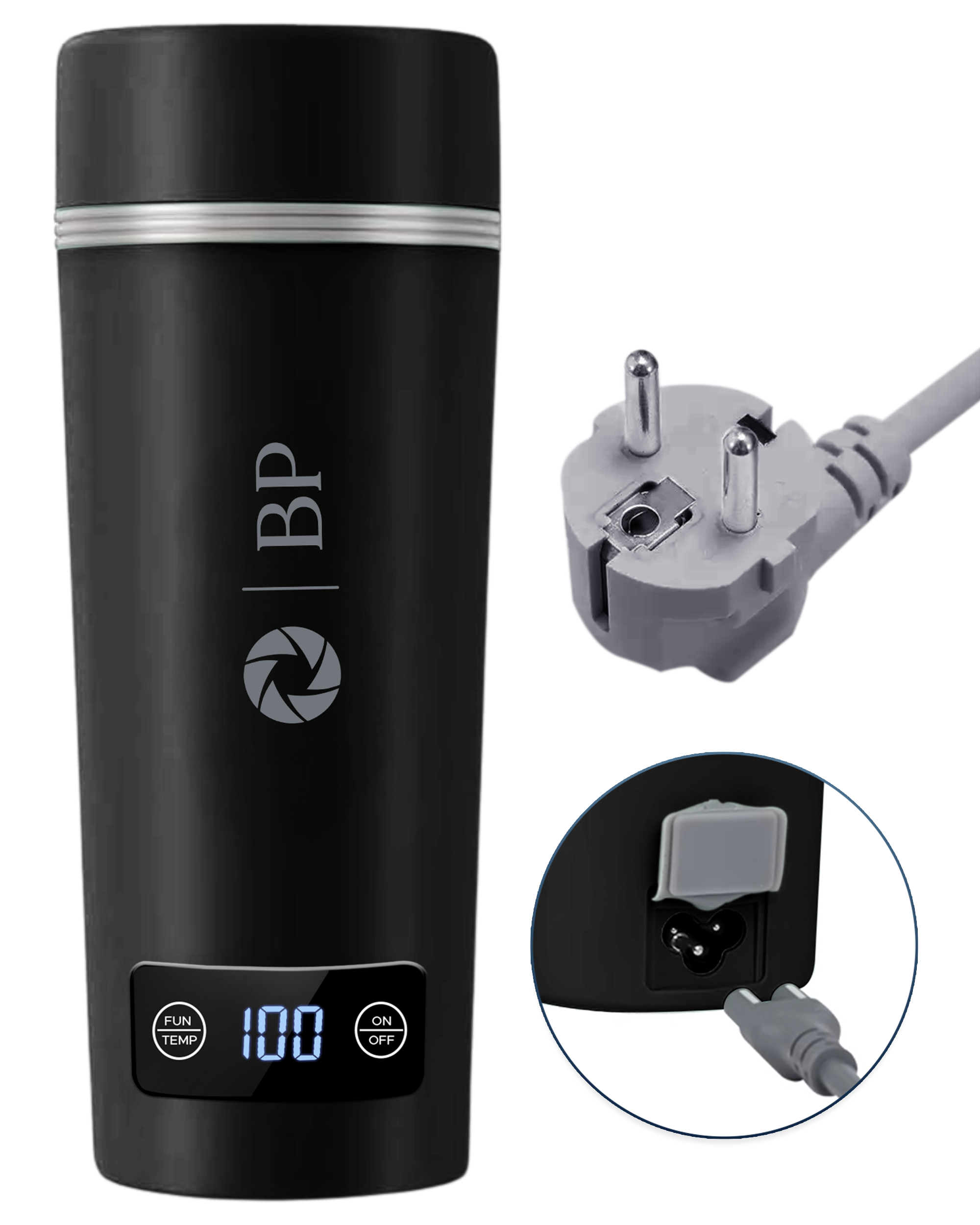 Merkloos Bp® Draagbare Waterkoker - Mini Waterkoker - Zwart