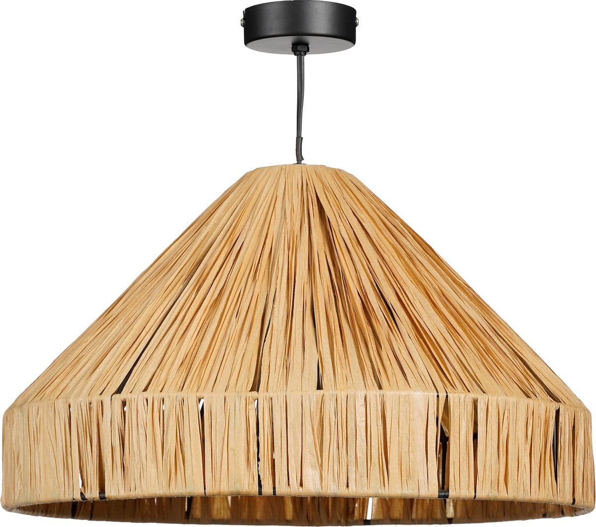 Mica Decorations Elisa Hanglamp - H24 xØ40 cm - Raffia - Lichtbruin