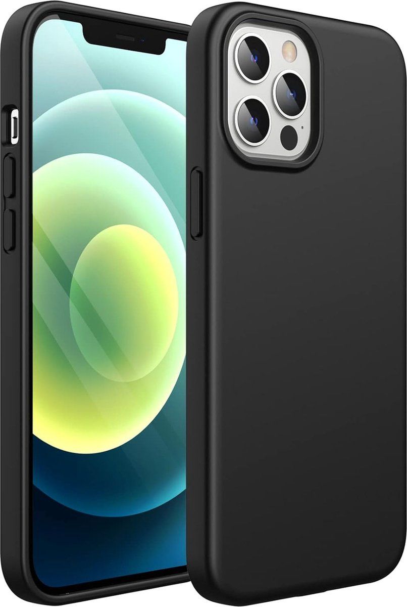 Podec IPhone 12 Pro Max - Telefoonhoesje - Inclusief Screenprotector - Zwart