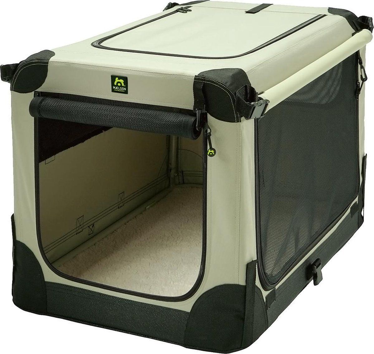 Maelson Soft Kennel - Opvouwbare Hondenbench Met Stalen Frame - Beige - X-Large 105 Cm