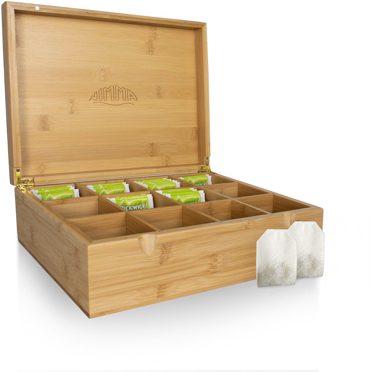 Nimma Theedoos - 12 vaks - Magneetsluiting - Bamboe