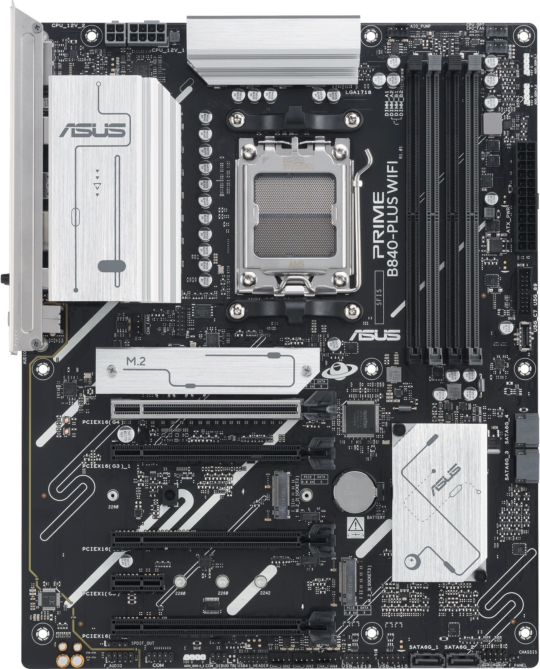 ASUS PRIME B840-PLUS WIFI - ATX Moederbord - AM5 Socket WiFi 6E 2.5 Gb Ethernet