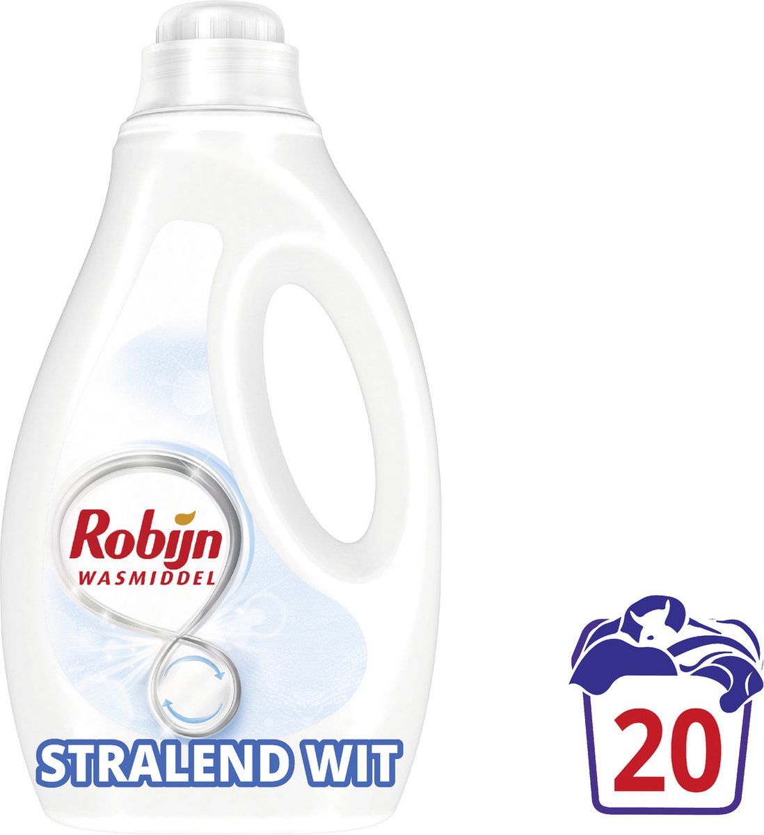 Robijn Stralend Wit - Vloeibaar Wasmiddel - 90% Biologisch Afbreekbaar - 20 Wasbeurten (1 Stuk)