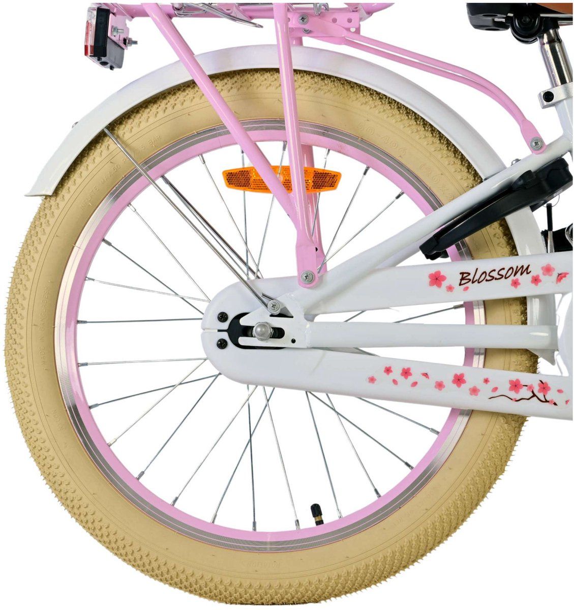 Volare Blossom - Kinderfiets - 20 Inch - Veiligheid Verlichting Mandje - Wit