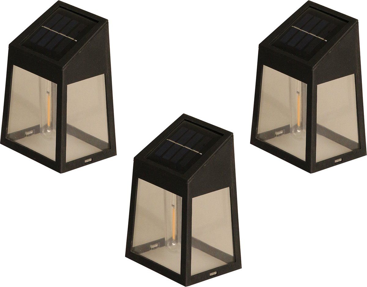 Luxform - 3x Solar Wandlamp - Vigo - 8 Lumen - Werkend op zonne-energie - Set van 3 stuks