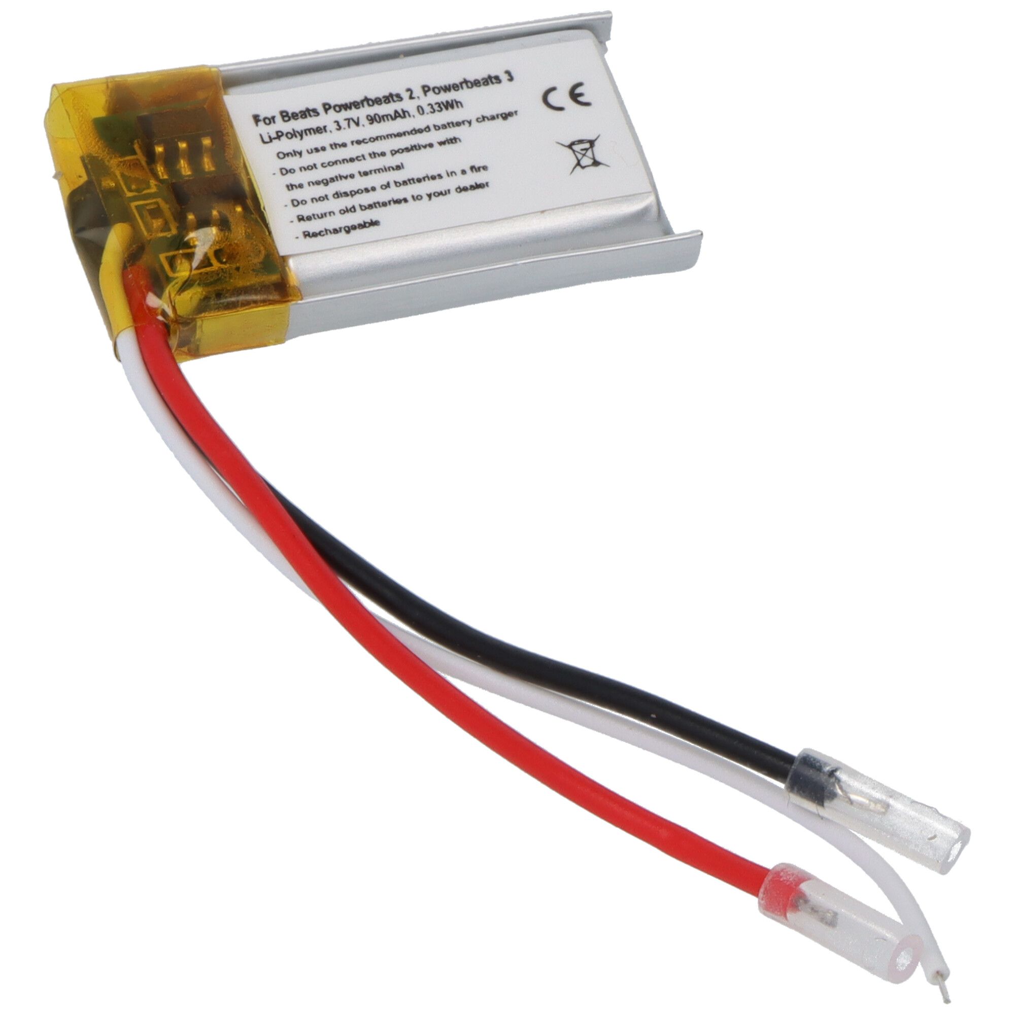 Batterij geschikt voor Beats Powerbeats 2, Powerbeats 3, Li-Polymer, 3.7V, 90mAh, 0.3Wh, ingebouwd,