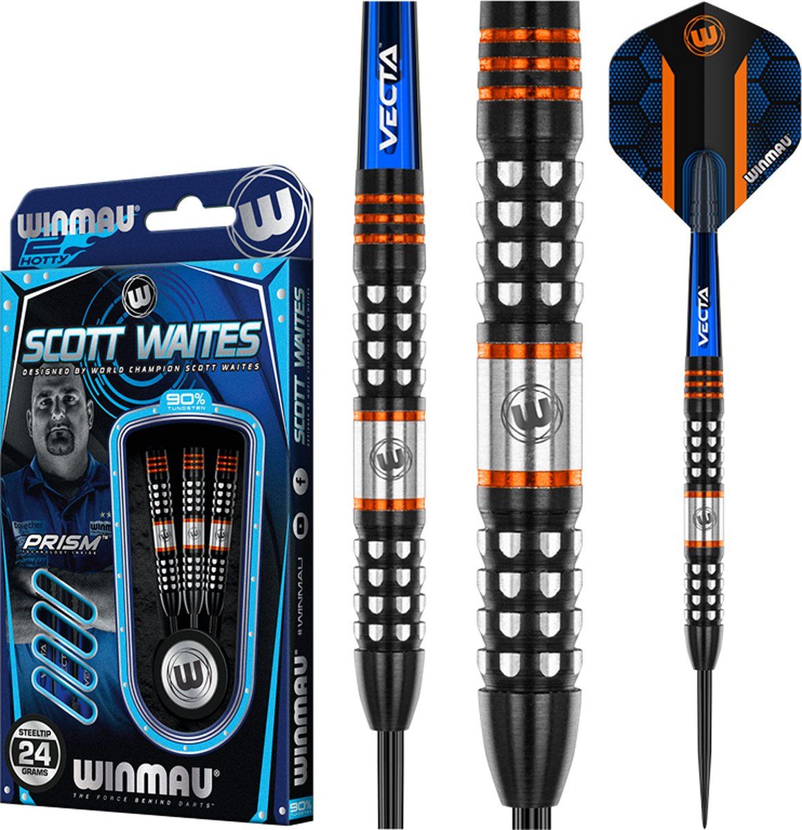 Winmau - Scott Waites, Steeltip Tungsten Dartpijlen Professioneel - 24g