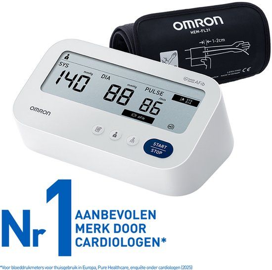 Omron X3 Comfort - Bovenarm Bloeddrukmeter - AFib Detectie - Intelli Wrap Manchet 22-42cm