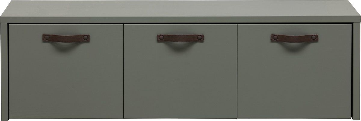 vtwonen Stage Kistbank - Opbergbank met 3 bakken - Grenen - Soap - 36x120x50 cm