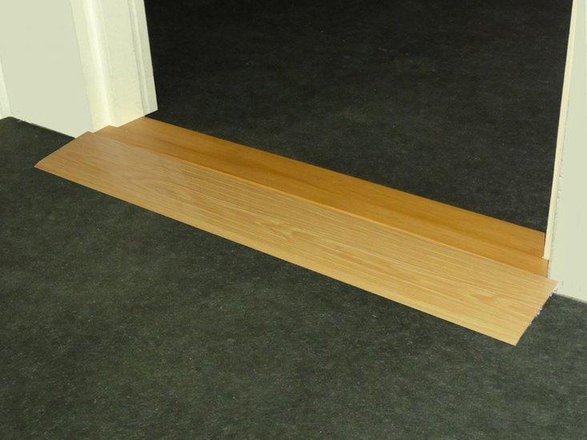 Drempeloploop TR140B - Aluminium Met Houtkleur - Geschikt Voor Hoogte Tot 3 Cm - Ter Vervanging Van Drempel