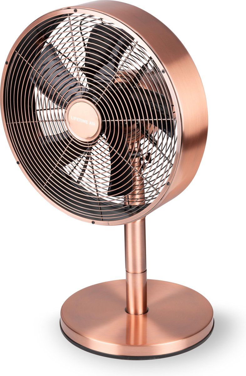 Lifetime Air Tafelventilator - 30CM - 3 Snelheden - Oscillerende Functie - Kantelbaar - Rosé