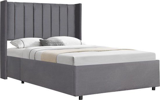 Juskys Gestoffeerd Bed Savona - 200 X 120 Cm - Donkergrijs - Incl. Bedlade