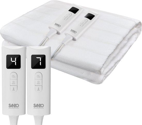 Sanbo Elektrische Deken - 2 Persoons - 150 X 160 Cm - Wasmachinebestendig - Onderdeken - 7 Standen -