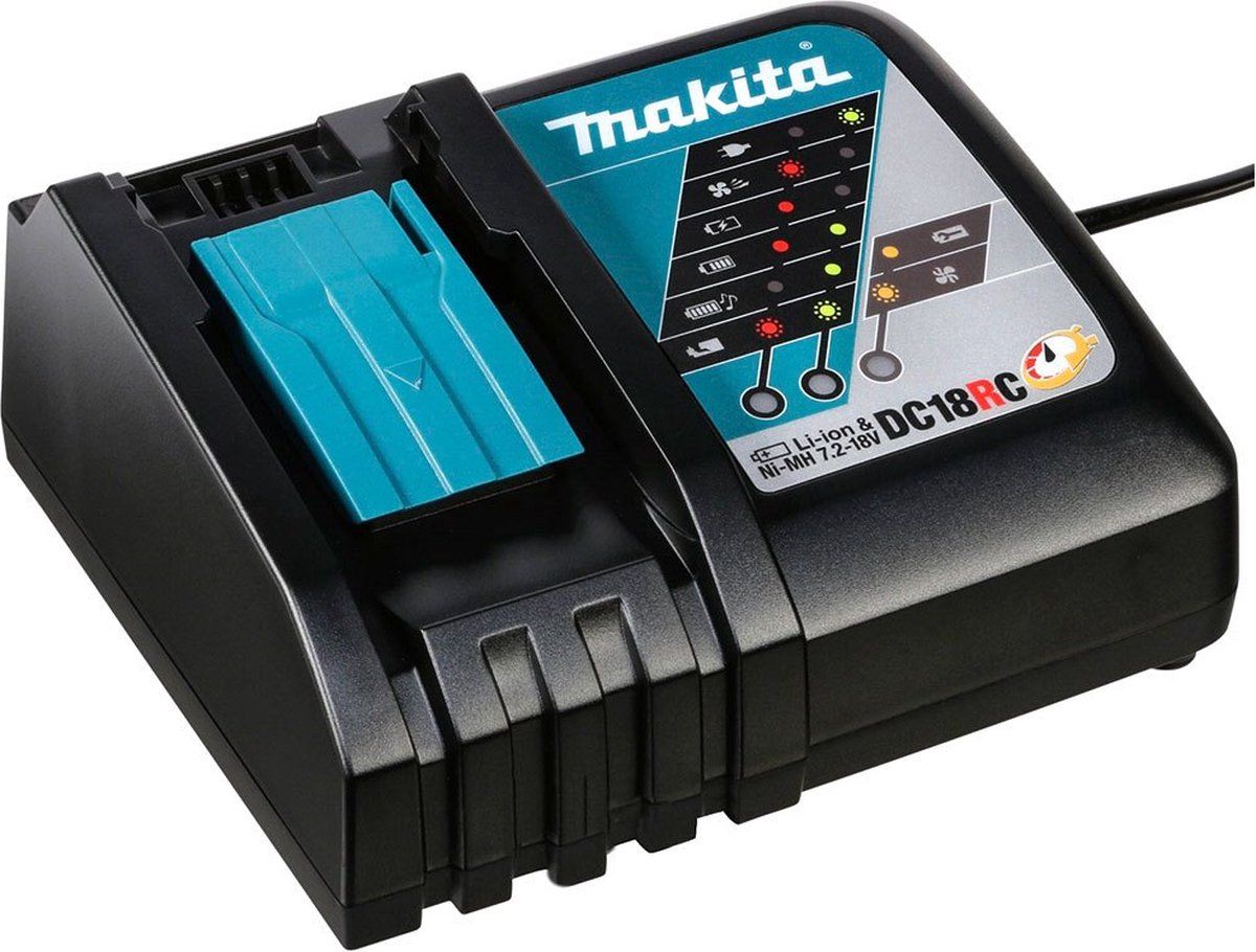 Makita DC18RC - Snellader - Koelsysteem en Active 3 Controls