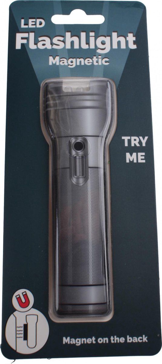 Johntoy Magnetische Zaklamp - 12 cm - Grijs