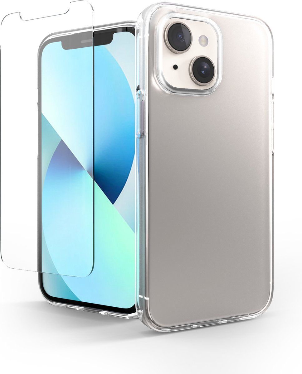 Podec IPhone 13 - Telefoonhoesje - Inclusief Screenprotector - Transparant