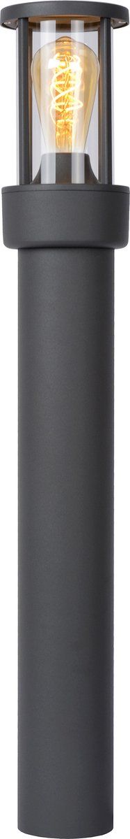 Lucide LORI - Sokkellamp - 1xE27 - IP44 - Dag/nacht sensor - Antraciet