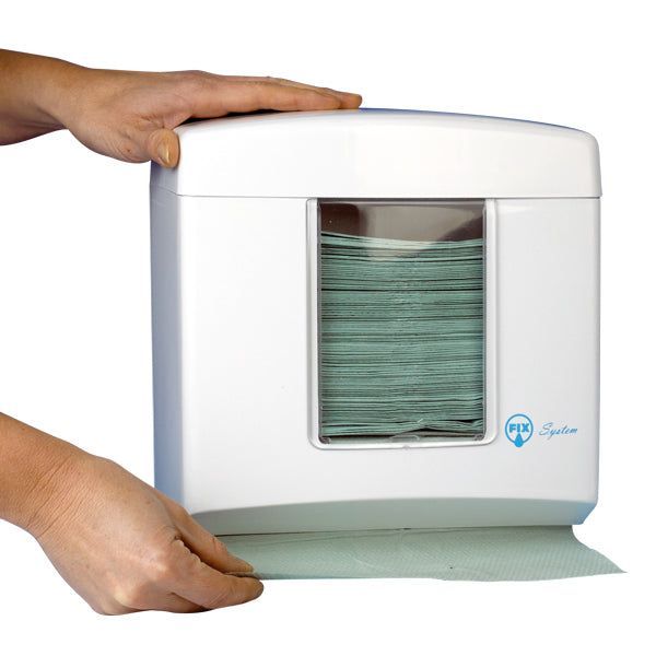plastpro - Handdoek dispenser - Geschikt voor 500 papieren handdoeken - Wit - 250 x 255 x 120 mm