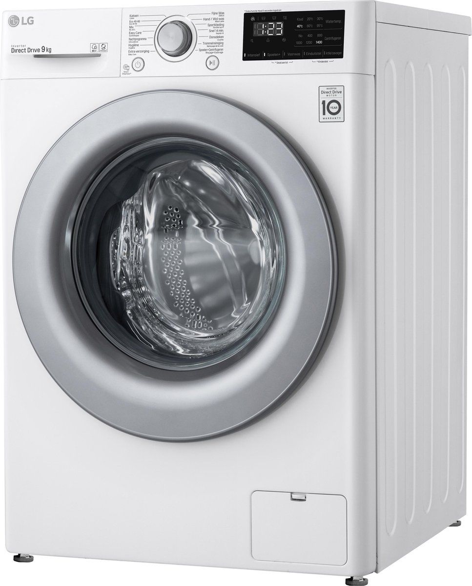 LG GC3V309N4 - Wasmachine - 9kg Slimme AI DD™ motor 6 Motion - Wit