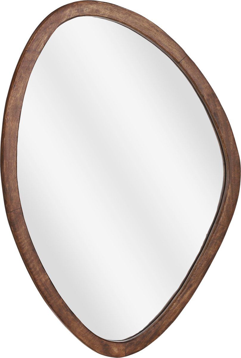 Mica Decorations Bosco Wandspiegel - L50 X B69 Cm - Mangohout - Donkerbruin