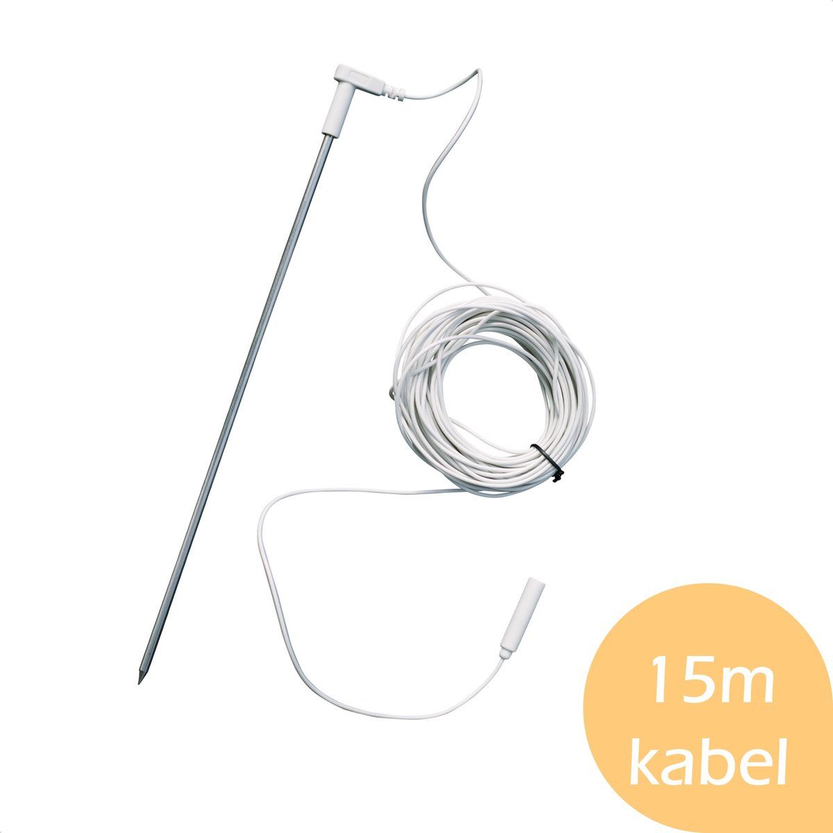 Earthle Earthing Pin - Aardingspin 30 Cm - Inclusief 15m Kabel - Rvs