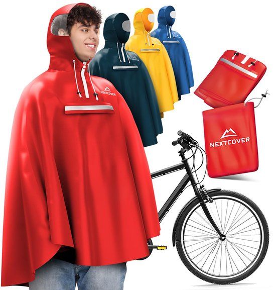 Nextcover Regenponcho Fiets Voor Dames En Heren | Regencape Met AquaShield 2.0 Technologie,