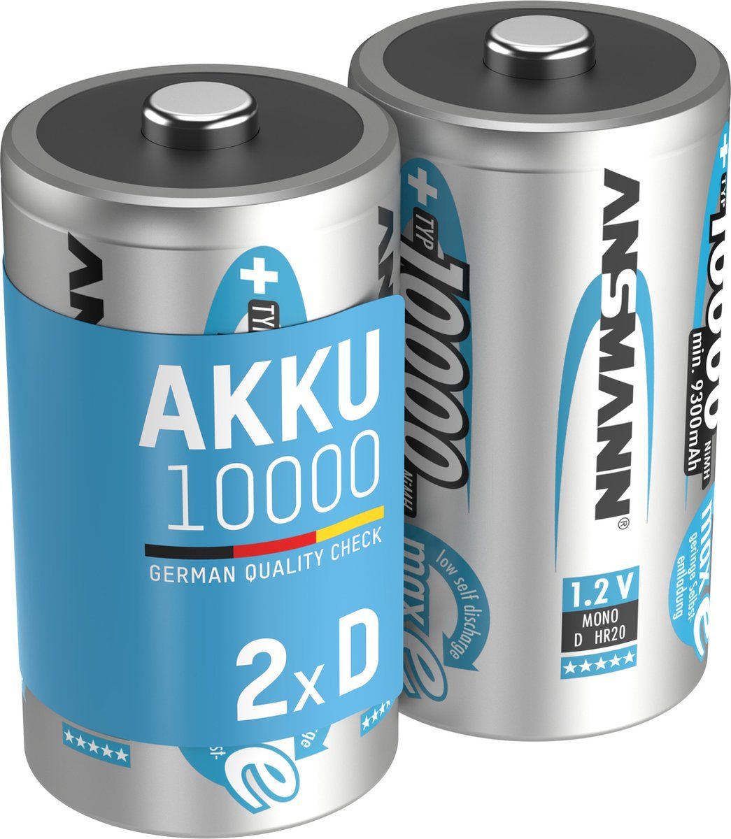 Ansmann NiMH Batterij Mono 10000mAh, Blisterverpakking Van 2