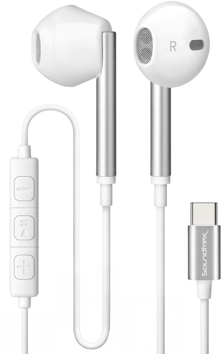 Soundtrex WireX - Bedrade Oordopjes Met Microfoon - Usb-C Aansluiting - Wit