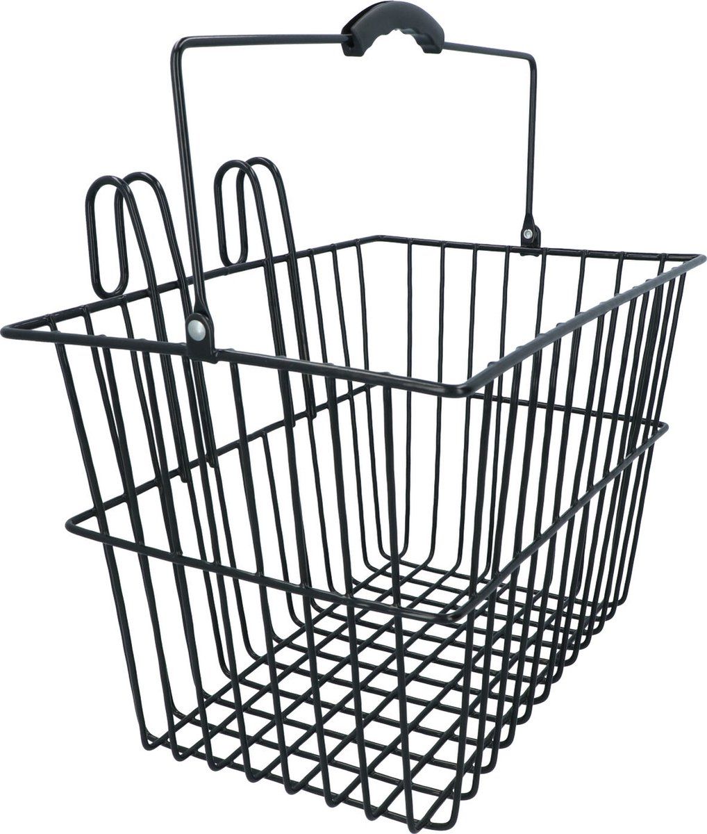 Dresco Stalen Fietsmand - Metalen Fietsmand 20 Liter - Draagkracht 5 Kg - Zwart