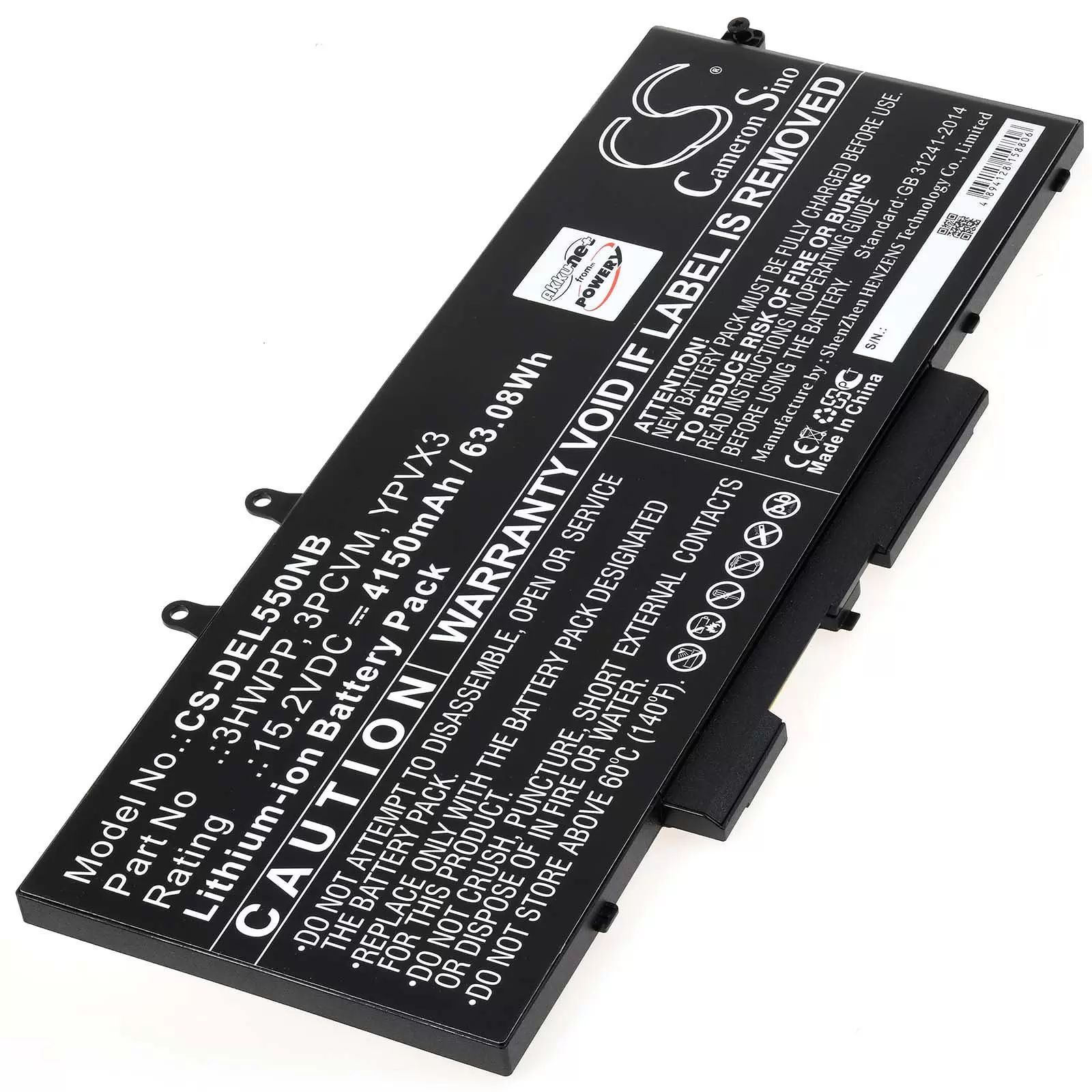 Dell Latitude 5401 - Accu 3HWPP - 15.2V 4150 mAh - Zwart