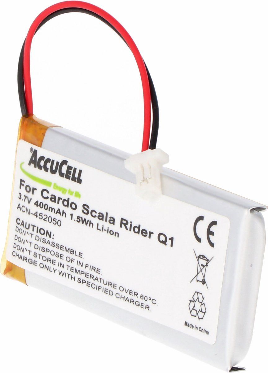 Accucell Accu Geschikt Voor De Cardo Rider Q1, Scala Rider Q1, Q3, Scala Rider Q3, Fm, Solo-batterij WW452050PL, WW452050PL_C