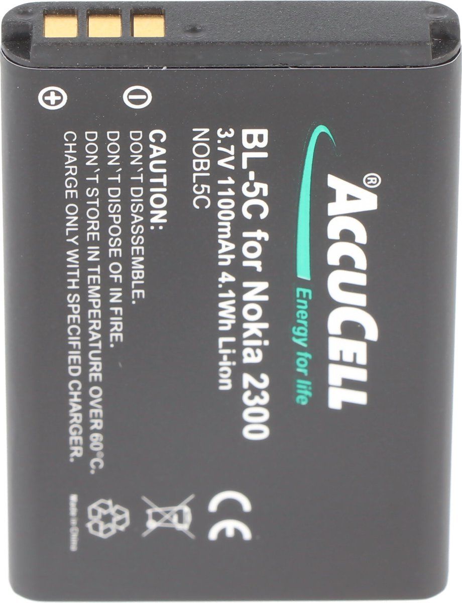 AccuCell-batterij geschikt voor Nokia 3109, BL-5C, BL-5CA